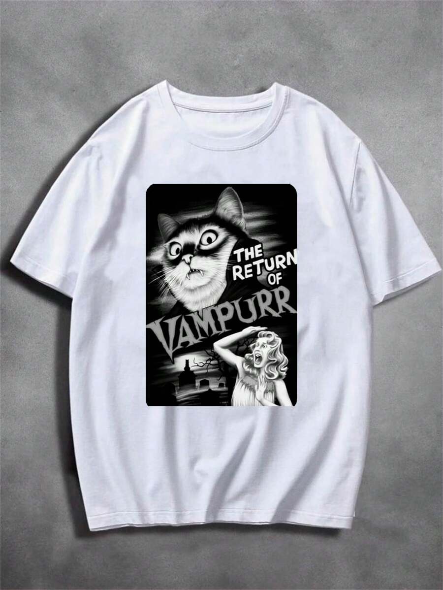 The Return Of Vampurr T-Shirt Unisex Men Women 100% Cotton Top Premium Streetwear New Release Immediate Shipping Various Colors!! Plus Size - 白色 - 查看 1