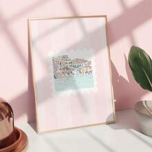 1pc Vintage Striped Countryside Style Wall Art, Whimsical Retro Cat Canvas Print Painting, Farmhouse Decor For Kids Room, Bedroom, Living Room Or Office, Retro Aesthetic Poster, Gift For Her, Framed Or Unframed Option