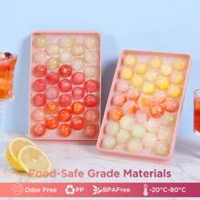 33-Grid Round Ice Cube Tray, Ice Ball Maker Mold, Mini Round Ice Cube Mold With Lid For Cocktail, Whiskey, Tea, Coffee, Great For Home Kitchen Use