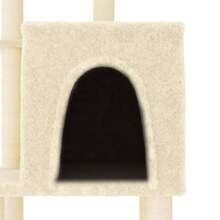 Tiragraffi per gatti Larryhot con tiragraffi in sisal, crema, 97 cm, un regalo ideale per gli animali domestici - Cachi - Visualizzare 5