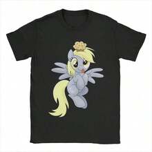 Derpy Muffins Hooves MLP T Shirts Men Women Cotton Funny T-Shirt Round Neck Tees Short Sleeve Clothing Summergraphic Tees Men Shirts Streetwear White Shirt Black Shirt - 黑色 - 查看 1
