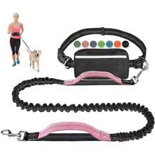 1pc Reflective Waist Leash - Adjustable Retractable Dog Leash For Outdoor Running And Sports (44-63 Inches), Anti-Pull Shock Absorbing Handle, Multiple Colors Available - Multicolor - View 2