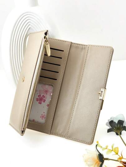 新款女士 PU 柔软长款钱包 时尚休闲大容量多功能手拿包卡包证件包携带方便适合作为节日礼物女士钱包钱包钱夹秋季