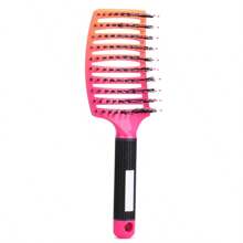 CANDY BRUSH 1pc Boar Bristle Hair Brush, Professional Curved Ventilated Brush, Suitable For Blow Drying, Unisex, Ombre Color, Paddle Brush, Wet & Dry Use, Suitable For Curly, Thick Straight Hair, Hair Brush, Beauty Tool, Beauty Product Accessory, Salon, Travel Essential, Back To School, Travel Holiday Essential, Women Hair Accessory - Multicolor - View 10