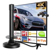 TV Aerial Antenna With Signal Booster & Smart IC Chip – Strong Magnetic Base For Crystal Clear HD Channels – Indoor/Outdoor Use For Bedroom, RV, Camping – Easy Setup With Auto-Scanning Technology - As Depicted - View 1