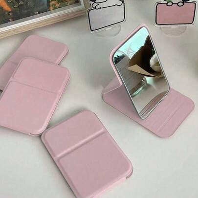 3pcs Portable Foldable Makeup Mirror, PU Leather Compact Mirror, Suitable As Gift, Travel Essential, Cosmetic Necessity, Easy To Store, Ideal For Birthday, Graduation, Halloween, Christmas Gifts (3/2/1pc Available)