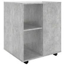 Larryhot Mobiletto con ruote grigio cemento 60x53x72 cm in legno ingegnerizzato, bello e pratico, ideale per riporre oggetti e decorare la casa - Grigio - Visualizzare 2