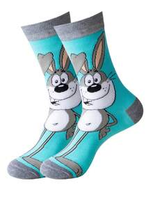 suprsocks 20 Double Women's Fashion Cartoon Pattern Round-Neck Socks, Comfortable, Casual, Street Style, Unisex Socks, Suitable For Men's Outdoor Wear In All Seasons, Unisex, Suitable For Men's Sports And Casual Wear, Suitable For Teenagers - Multicolor - View 2