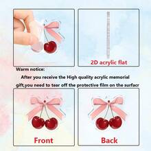 1 件 2D 亚克力双面蝴蝶结和樱桃图案吊坠钥匙扣包包饰品汽车配件可爱哥特 Y2k