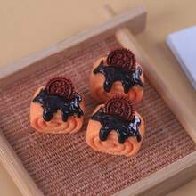 5件/10件迷你DIY模拟食物玩娃娃屋微型蛋糕装饰、树脂配件、面包卷、场景布置 - 彩色 - 查看 7