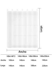 Semi-Translucent Kitchen Curtain With Openwork Stripe, Solid Colors, Lightweight Style For Windows, 100% Polyester - trắng - Xem 8