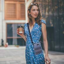 Small Crossbody Bag For Women Mobile Phone Purse National Pattern Shoulder Bag Handbags Coin Pouch For Women - W Blue - View 5