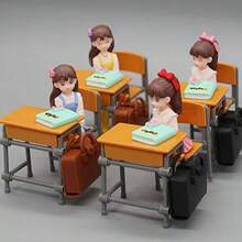 1 Set Of 3pcs Miniature Desk, Classroom, Backpack Model/Dollhouse Miniature Desk & Chair Set/DIY Decor/Roleplay Toy For Boys & Girls/Mini Scene Prop/Suitable For Graduation & Back To School Gift For Friends, Meaningful Souvenir - Multicolor - View 17