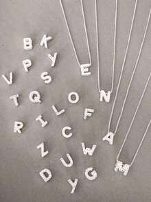 Silver Plated Necklace Initial Letter Point Of Light 925 Sterling Silver Plated Delicate Fashion - Z - Xem 1
