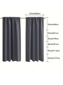 2 件深灰色短款遮光窗帘，适用于小窗户、厨房、浴室、地下室、橱柜、露营车、房车、卧室