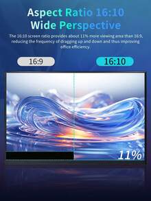 2.5K 16-Inch 60hz 2560*1600P Brightness 350cd/㎡ 100%SRGB 350nits High Refresh 16:10 Material Aluminum Built-In Speaker, Gaming/Ultra-Thin Portable Monitor Second Screen Console For PS/Laptop/Mobile Phone, No Adapter