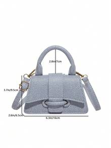 This Year's Popular High-Quality Lipstick Bag, Mini Square Bag For Export, New Solid Color Versatile Handbag, Women's Bag - Blue - View 3