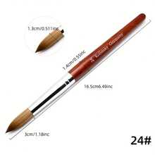 Cọ vẽ móng chuyên nghiệp Kolinsky cỡ 2#-24# Cọ vẽ móng tay cán gỗ màu đỏ, cọ vẽ móng gel, bút vẽ móng, phụ kiện làm móng tự làm - Gỗ đỏ - Xem 12