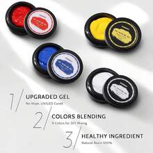 Sponge Pat Paint Nail Gel, 9 Colors Ombre Nails Gradient Gel Nail Blush Blooming Aura Nails Drawing Stripper Floral Painting Nail Art, No Wipe, UV/LED Curing (9 Colors H) - 白色 - 查看 8