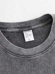 EWH Vintage Distressed, Meteor Print T-Shirt, Men's Short Sleeved, Loose Fit, Short Sleeved TopDG0004 - Grey - View 3
