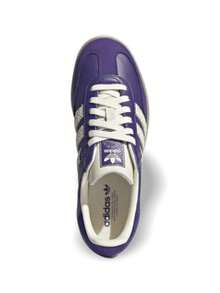 Adidas Samba OG运动鞋，皮革绒面革鞋面，常规版型，系带设计，学院紫配色，米白色橡胶外底，休闲运动风格 JI2736 - 紫/白/膠狀 - 查看 3