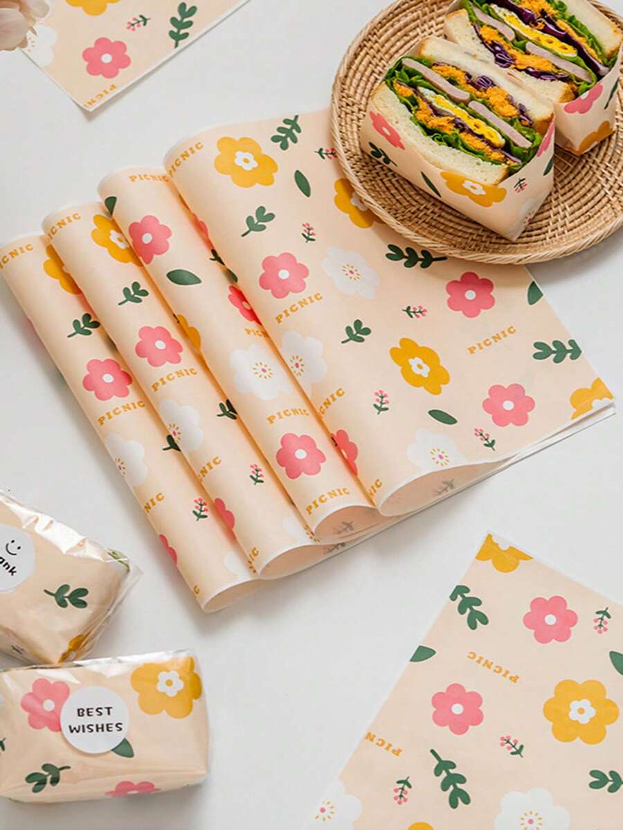 50/100pcs Greaseproof Paper Liners, Sandwich, Fries, Burger And Fries Food Packaging Paper, Sandwich Wrapping Paper, Grease-Proof