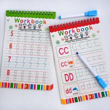 Lachilly 26 Alphabet Tracing Letter Workbook Preschool Kids Learning Training Book Educational Toy With Erasable Pen Handwriting Exercise Book For Children Letter Numbers Skills Development Calligraphy Reusable Practice Book - Multicolor - View 3