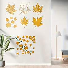 Set de 9 plantillas de hoja de arce de Acción de Gracias - Plantillas reutilizables DIY, adecuadas para tarjetas, scrapbooking, pintura en lienzo, paredes de madera y decoración del hogar - Pintura en tela colorida - Unitalla - Ver 4