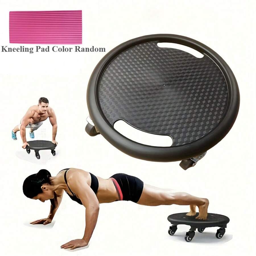 Wheeled Fitness Slide, Multifunctional Abdominal Core Exercise Board With Pulley And Handle Design, A Sports Equipment For Full Body Muscle Training - Multicolor - View 1