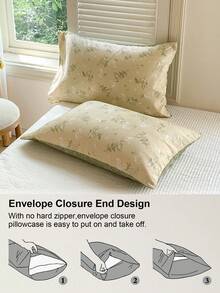 3pcs/Set Floral Leaf Pattern Duvet Cover Set(1 Duvet Cover & 2 Pillowcase)Soft And Skin-Friendly Duvet Cover Bedding Set For Home, All Season Bed Sheets Set