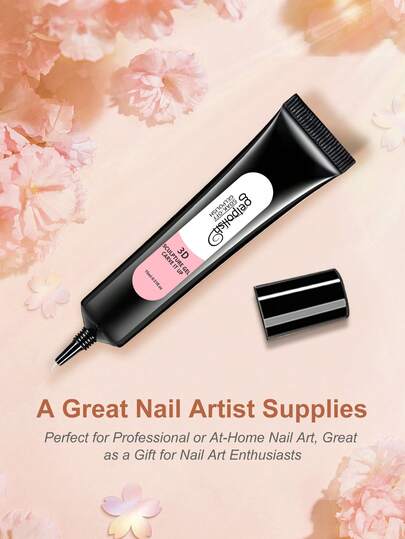 15毫升3D立体雕塑凝胶，透明雕塑凝胶，用于雕刻、塑形和绘制美甲图案，以及钻石装饰凝胶