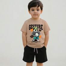 Boys' Set Short T-Shirt + Shorts Casual Summer Printed 100% Lightweight Cotton
