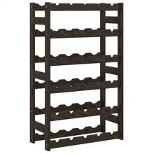 Larryhot Portabottiglie da vino da 30 bottiglie in legno di pino massello nero, bello e pratico, ideale per riporre e decorare la casa. - nero - Visualizzare 2
