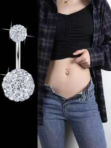 10pcs Stainless Steel Short Belly Button Rings, Suitable For Women's Daily Wear, Music Festivals