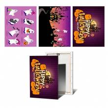 1pc/3PCS Wall Art Poster Optional Frame Happy Halloween Backdrop Horror Moon Pumpkin Witch Bat Castle A Little Boo Is Almost Due Baby Photography Background Party Decor Home Decor Halloween Decor Room Decor - Multicolor - View 21
