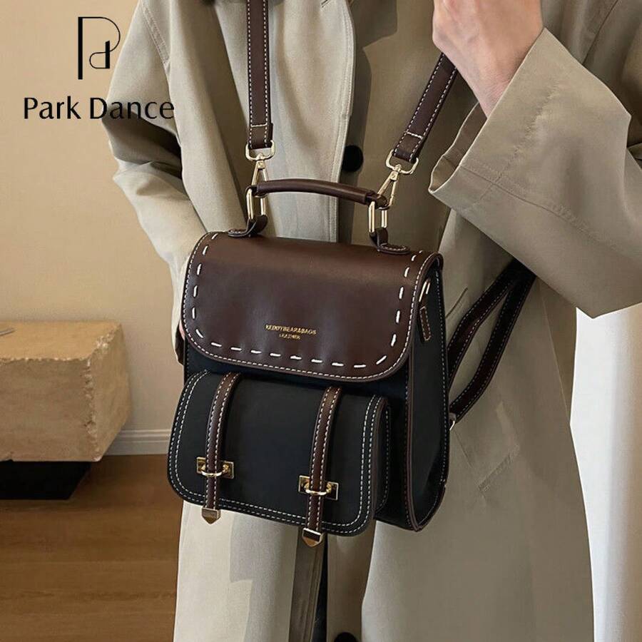 Women Fashion Backpacks - 卡其色 - 查看 1