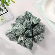 10 PIEZAS de piedras naturales en bruto, cristales crudos, minerales y especímenes de rocas con manchas verdes para colección, decoración del hogar, acuario, terrario, florero, regalos de festival para niñas y mujeres - Verde - Ver 5