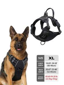 High Visibility Dog Harness - Durable, Adjustable, Comfortable, Non-Choking Design - Ideal For Outdoor Adventures, Available In Multiple Sizes - Suitable For Small, Medium And Large Pet Dogs (If Unsure Between 2 Sizes, Opt For The Larger Size As It Can Be Adjusted)