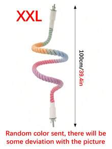 1件装鹦鹉攀爬棉绳，鸟笼悬挂鸟玩具，U型宠物玩具，鸟栖木，鸟架，适用于各种鸟类自娱玩具，颜色随机 - 彩色 - 查看 13
