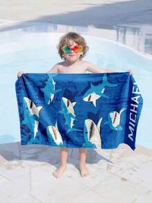 Personalized Kids Beach Towel,Summer Birthday Gift For Kids,Summer Vibes,Girls Beach Trip,Custom Beach Towel,Swimming Pool,Beach Decor - Multicolor - View 8