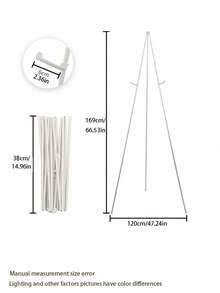 1pc Display Easel Stand, Folding Easels For Display, Portable Tripod Display Easel, White Adjustable Metal Easel For Wedding Sign, Posters, Painting