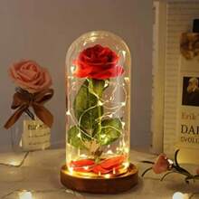 圆顶形人造玫瑰永生花礼盒，适合情人节、教师节、圣诞节（款式随机，不可指定，介意者慎拍）