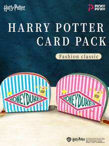 Harry Potter 哈利波特主题迷你钱包，霍格沃茨糖果设计，短款钱包，适合通勤、外出、聚会、圣诞节、万圣节、生日等场合，是送给女性和上班族的理想礼物。 - 彩色 - 查看 2