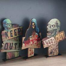 Vintage Halloween Decoration, Cross Ghost For Halloween, Desktop Decor, Creative Wooden Holiday Decoration - Multicolor - View 11