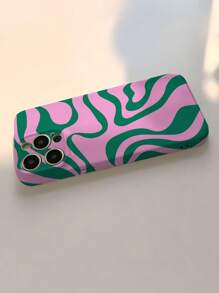 1 件极简艺术色块不对称图案穿孔亮面细丝硬手机壳，适用于 11/12/13/14/15/16 Pro Max 防水防震防摔防刮