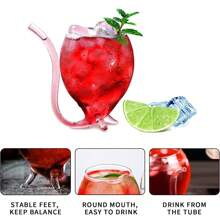 1 pezzo Bicchiere da vino da vampiro con cannuccia, decanter in vetro creativo adatto per vino, champagne, succhi, bar domestico, feste, club, articoli da vetro, regalo di Ognissanti