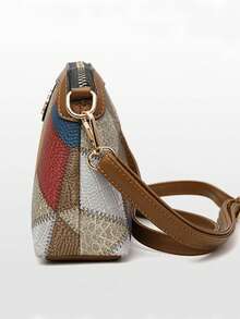 Women's Crossbody Bag - A Niche Shoulder Bag With Mixed Color Crossbody Phone Pouch - Multicolor - View 2