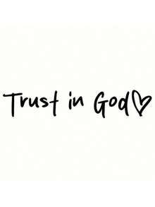 Trust In God, Faith Hope Love, Self-Adhesive Shiny Look, Teacher Religious Gifts, "Trust In God" With Heart Graphics - Christian Church Decorations For Churches, Homes, Schools And Offices!