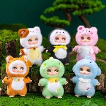 Cute Plush Animal Figurines - Kitten, Green Dinosaur, Blue Shark, Tiger, Bear, Penguin Dolls, Desk Companions, Bag Charms, Decorations, Christmas, Party Favors, Birthday Gifts. Hard Plastic Interior - 15cm - View 1