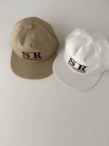 1 Stück Softtop-Baseballkappe mit flachem Schirm und stilvoller bestickter Buchstaben-Baseballkappe, Street-Hip-Hop-Snapback-Mütze kleiner Marken für Männer und Frauen, lässiger All-Match-Sonnenhut in Retro-Kontrastfarbe für Frühling und Sommer